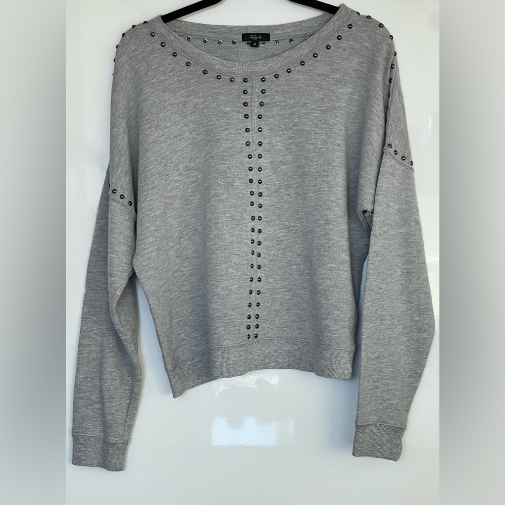 Rails “Wilson” Heather Gray Studded Sweatshirt – Size XS